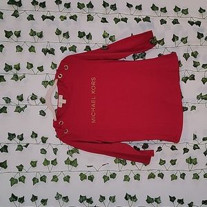 Half sleeve red cotton Michael kors shirt